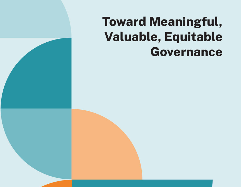 Cover of Toward Meaningful, Valuable, Equitable Governance