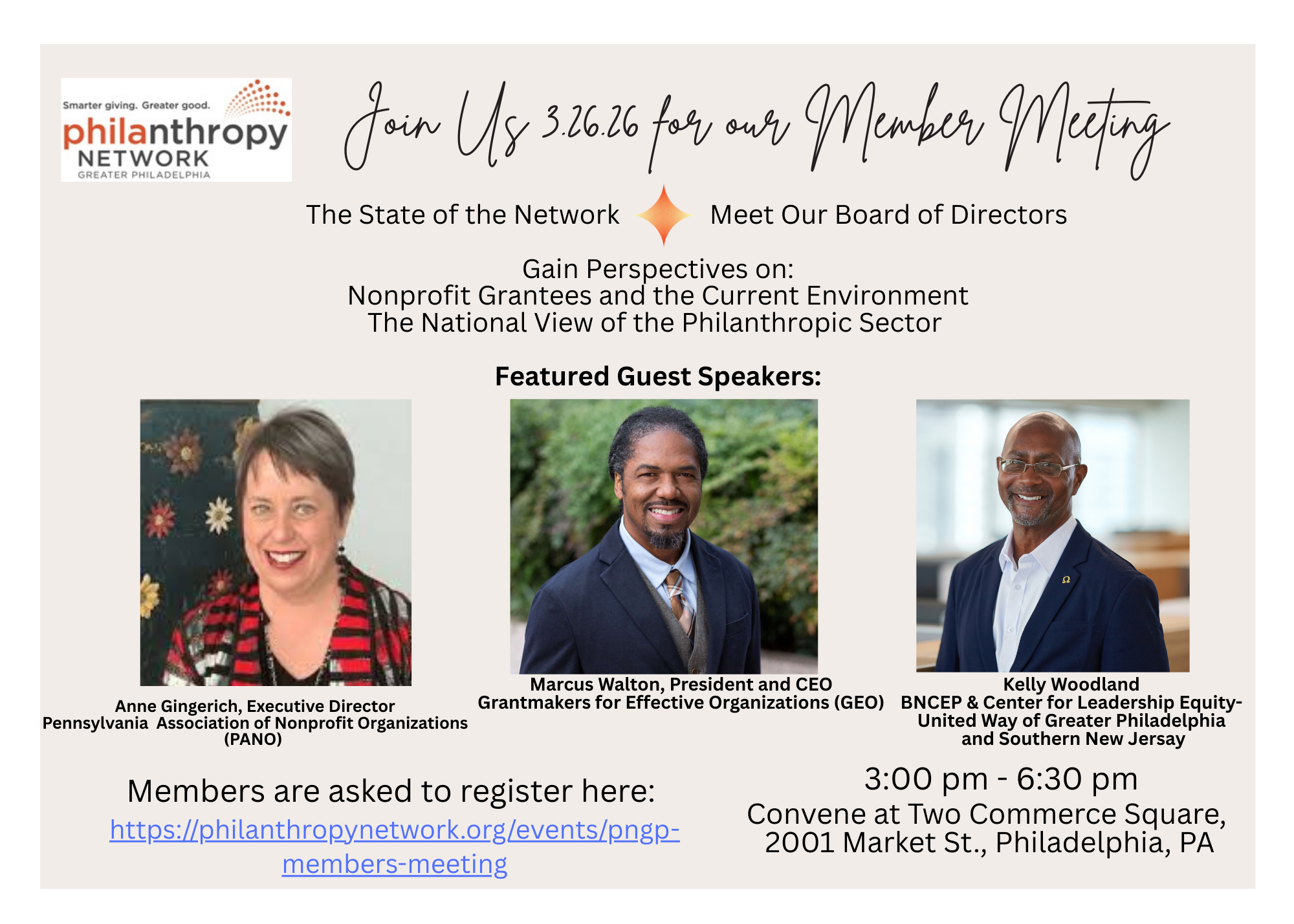 Promo graphic for PNGP's March 26 member meeting